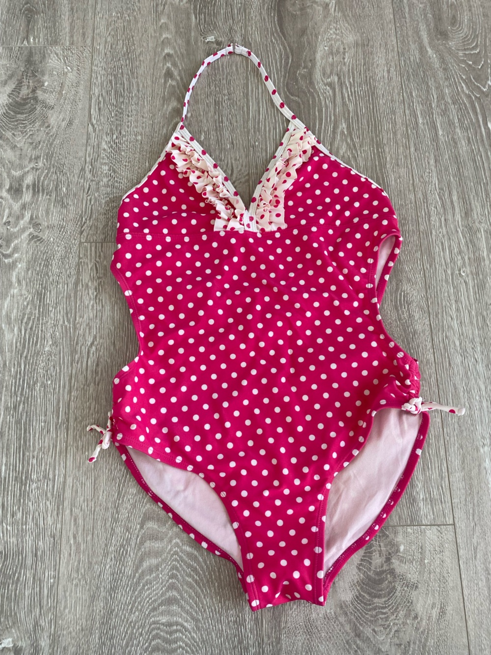 Like size S / XS - Hot Pink Polka Dot One-Piece Swimsuit